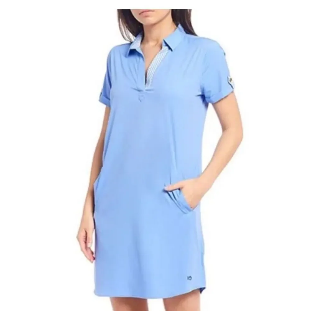 EUC Southern Tide Kamryn Intercoastal sail blue brrr dress xs shirt dress